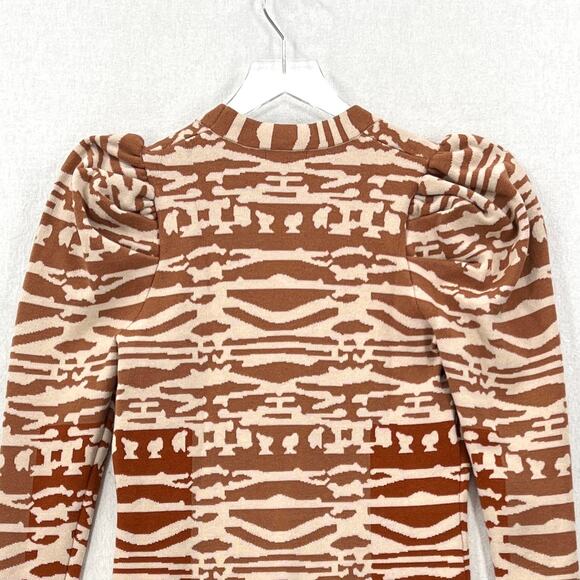 ULLA JOHNSON Rhea Cardigan Sweater Womens XS Puff Sleeve Wool Jacquard Button - Picture 7 of 16